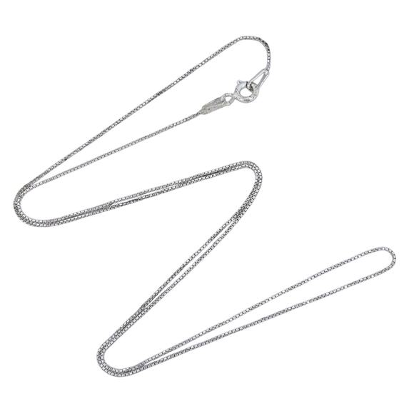 Italian Box Chain Necklace | Vintage Sterling Silver 925 | 18" - Picture 1 of 3